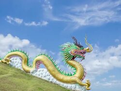 HD Time lapse of dragon with clouds moving background Stock Footage