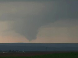 WS View of tornado tracks along ridge / Turkey, Texas, United States Stock Footage