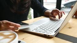 Shopping Online on Laptop Stock Footage