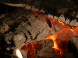 close up on wood fire HD Stock Footage