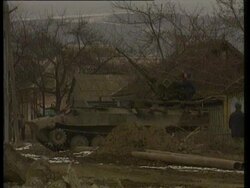 Chechen separatists exchange fire with Russians Stock Footage