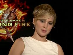 INTERVIEW - Josh Hutcherson and Jennifer Lawrence about the political aspects in 'The Hunger Games' franchise Stock Footage