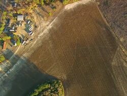 WS AERIAL View of farm field / North Carolina, United States Stock Footage