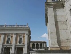 Capitoline Hill and Piazza del Campidoglio in Rome Stock Footage