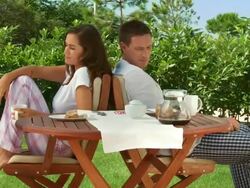 Couple Arguing After Breakfast Stock Footage