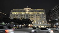 Hotel Copacabana at night Stock Footage