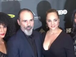 Amanda Sudano, Bruce Sudano, Mimi Sommer, Brooklyn Sudano at 28th Annual Rock and Roll Hall Of Fame Induction Ceremony - Arrivals 4/18/2013 in Los Angeles, CA.(Footage by WireImage Video/Getty Images Entertainment Video) Stock Footage