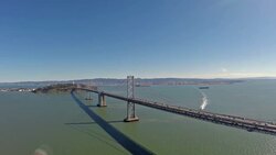 Aerial California SF Bay Bridge Stock Footage