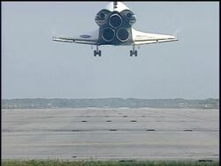 Space Shuttle Discovery returns from mission STS-131 Stock Footage