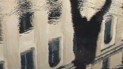 Marathon running - reflection in water Stock Footage