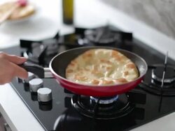 Cooking homemade pita bread Stock Footage