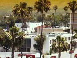 WS HA PAN across downtown San Bernadino mid-day / San Bernadino, California, USA Stock Footage