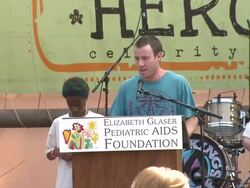 SPEECH: Jay Glaser at the Elizabeth Glaser Pediatric AIDS Foundation's 22nd Annual 'A Time For Heroes' Celebrity Carnival at Los Angeles CA. (Footage by WireImage Video/Getty Images Entertainment Video) Stock Footage