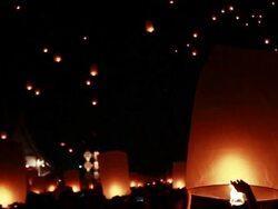 Loy Krathong and Yi Peng Festival, Chiangmai, Thailand. Stock Footage