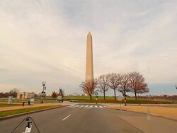 Tracking shot leading up to the Washington Monument. Stock Footage