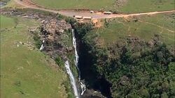 Lisbon Falls  - Aerial View - Mpumalanga,  Ehlanzeni District,  Thaba Chweu,  South Africa Stock Footage