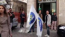 Matteo Salvini in L'Aquila Stock Footage