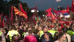 CLEAN : Tens of thousands rally for Macedonia PM as opposition digs in News Clip
