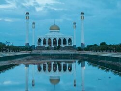 Eid Mubarak Mosque place for ramadan mubarak Stock Footage