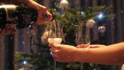 New Years Eve champagne toast. Stock Footage