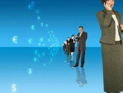 loopable business people and currency signs 2 Stock Footage