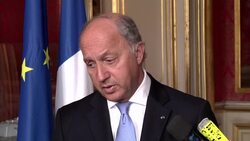 French FM says he has asked for release of Morsi, coments on Syria Instructional Video