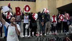 CLEAN : Hundreds march with pets in Bogota against bullfighting News Clip