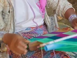 women weaving. Stock Footage