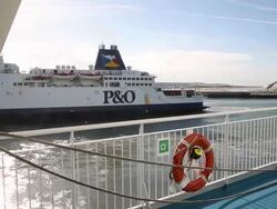 Ferries Cross The Channel From Calais Stock Footage