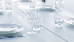 Placesettings on dining table Stock Footage