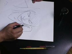 Drawing a portrait Stock Footage