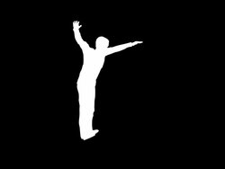 Falling off a ledge silhouette Stock Footage