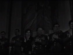 SYND 24-01-69 MOSCOW PRESS CONFERENCE FOR THE FOUR LATEST COSMONAUTS OF SOYUZ 4 AND 5 News Clip