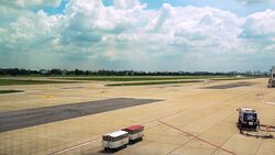 Time lapse : airplane in airport Stock Footage