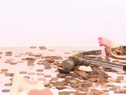 Two Clips - Breaking the Bank Stock Footage