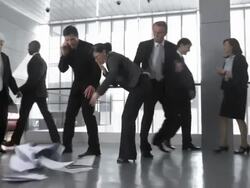 HD DOLLY: Secretary Bump into Businessman Stock Footage