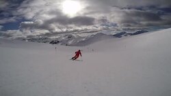 Follow cam footage of a skier Stock Footage