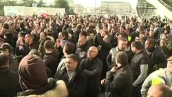 CLEAN : Cabbies block roads as France faces multiple strikes News Clip