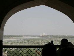 WS Distant view of Taj Mahal / Agra, India Stock Footage