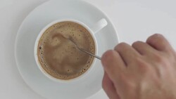 Coffee in cup is rotation. Stock Footage