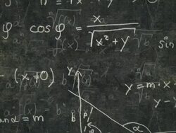Flying through mathematic symbols and calculations Stock Footage