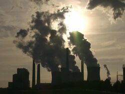 HD Coal Power Plant in the Backlight Stock Footage