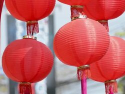 Paper Lanterns in Chinese New Year Stock Footage