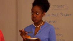 CU, PAN, Businesspeople having break in conference room Stock Footage