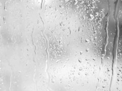 Window with Raindrops-Black and White Stock Footage
