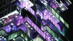 4k Light Show On Building Stock Footage