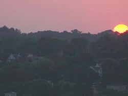 WS Shot of Hannibal at sunset / Hannibal, Missouri, United States Stock Footage