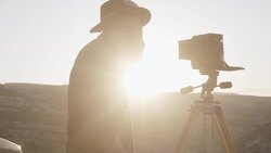 Middle-Aged Caucasian Male Outdoor Photographer Stock Footage