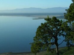 WS, HA, View of Lake Nakuru, Lake Nakuru National Park, Rift Valley, Kenya Stock Footage