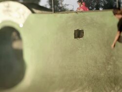 MS SLO MO R/F Shot of skater riding wall / Venice, California, United States Stock Footage